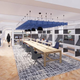 Rendering of the library at a redesigned Cloudflare office